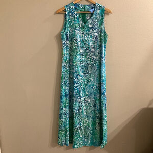 Blue ginger Women’s Small Sleeveless Maxi Coastal Beach Dress